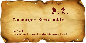 Marberger Konstantin névjegykártya